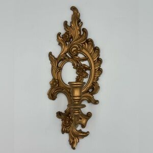 Vintage Gold Syroco Plastic Wall Sconce-Hollywood Regency